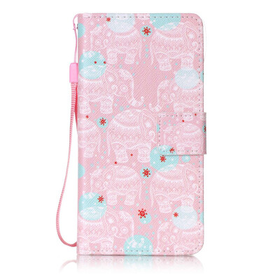 

Pink Elephant Design PU Leather Flip Cover Wallet Card Holder Case for Huawei P9