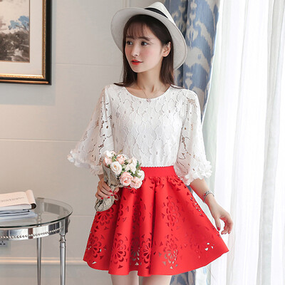

VINEMO VORNEOCO Модный сладенький кружевной двухсекционный костюм R515 Red XXL