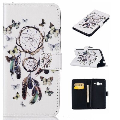 

Butterfly chimes Design PU Leather Flip Cover Wallet Card Holder Case for Samsung Galaxy J3 SM-J310