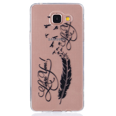 

LOVE Feathers Pattern Soft Thin TPU Rubber Silicone Gel Case Cover for SAMSUNG GALAXY A3 2016/A310