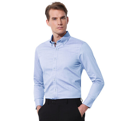 

Vintage Virtue Business повседневная двойная рубашка с воротником Poplin Slim с длинным рукавом YCF70913517 Blue 41