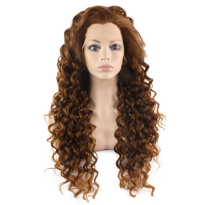 

Iwona Synthetic Hair Lace Front Long Curly Brown Blond Mix Wig