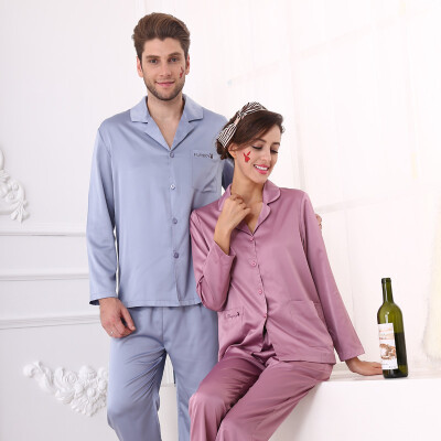 

Playboy 4807 Couple Pajamas Men&39s Silk Home Men&39s Cardigan Cardigan Summer Sleeve Men&39s Pajamas Set Gray Blue