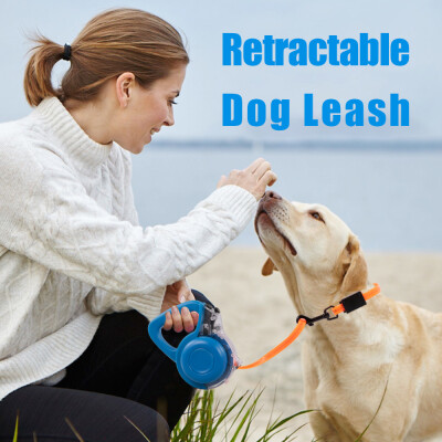 

Retractable Dog Leash 68ft with LED TPU Nylon Ribbon Anti-Slip Handle Strong One-Handed Brake Lock