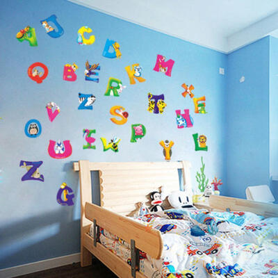 

DIY A-Z Alphabet&Animals Vinyl Mural Wall Stickers Decals Nursery Kids Decor LXL