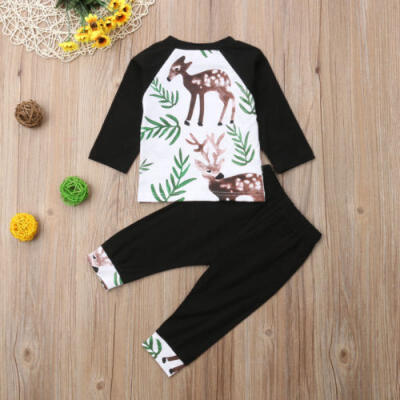 

2Pcs Newborn Baby Girls Long Sleeve T Shirt Tops Pants Leggings Outfits Clothes