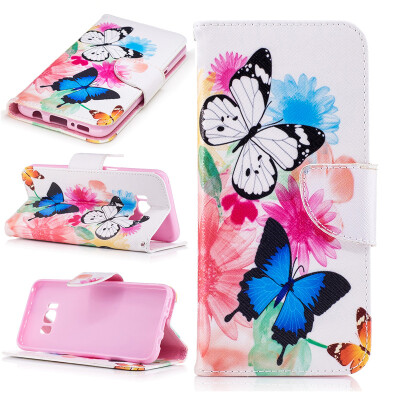 

Two Butterflies Design PU Leather Flip Cover Wallet Card Holder Case for SAMSUNG GALAXY S8