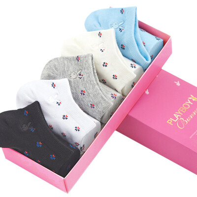 

Playboy 2266 summer invisible socks female non-slip shallow mouth socks socks socks thin 5 double color are all yards