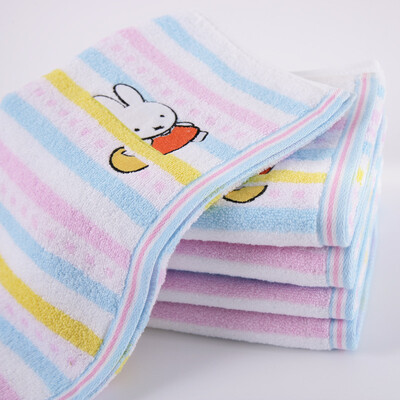 

Gold towel home textile Miffy cotton striped cartoon embroidery towel 2 loaded