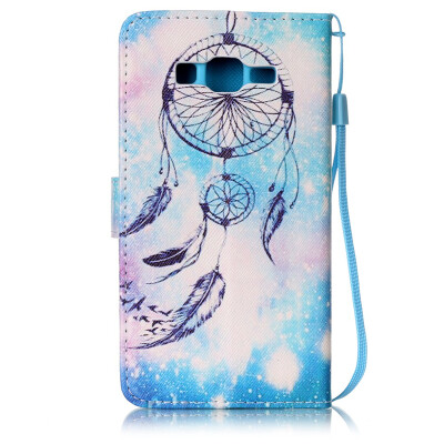 

Blue Wind Chime Design PU Leather Flip Cover Wallet Card Holder Case for LG LS775