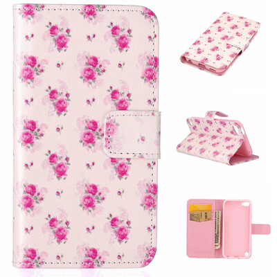 

Little Rose Design PU Leather Flip Cover Wallet Card Holder Case for iPad Touch 56