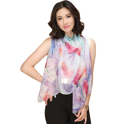 

STORY Of SHANGHAI silk scarf female autumn&winter silk silk scarf shawl buds to send shallow purple