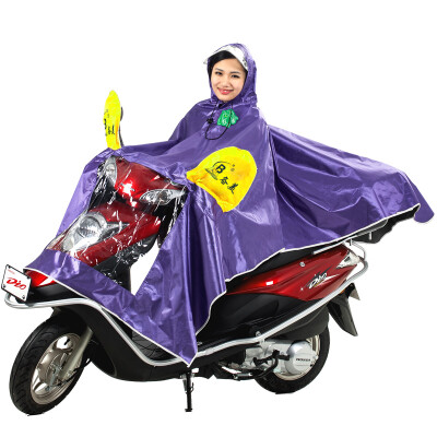 

Ready-made raincoat motorcycle electric car raincoat adult fashion transparent big hat thickening jacquard fabric single battery car rain puddle purple