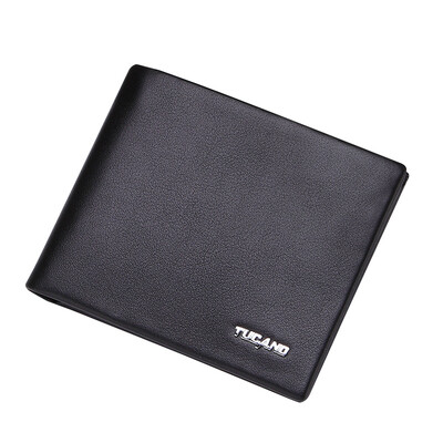 

Woodpecker (TUCANO) Men's short wallet thin large-capacity feel good first layer of leather wallet WAA2113A-89B0 black
