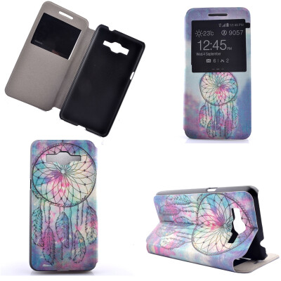 

Pink Dreamcatcher Design PU Leather Flip Cover Wallet Card Holder Case for Samsung Galaxy Grand Prime G530