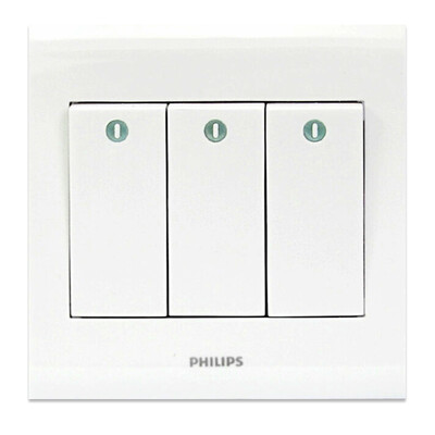 

Philips (PHILIPS) коммутационная панель для подключения три открытых одноконтактных выключателя три открытых одноканальных выключателя на панели управления 86 типа P3 слоновая кость