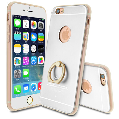 

Cool music iphone 6s 6 mobile phone shell Creative metal ring buckle protective sleeve bracket shatter-resistant shell Suitable for Apple iphone6 ​​ 6s silver