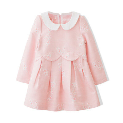 

Flosse Flordeer French children's clothing girl jacquard doll collar dress F6001 pink 150