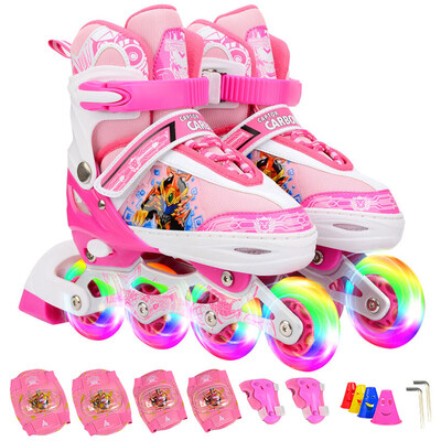 

Armor warrior children skates men and women roller skates outdoor toys full flashing roller skates KJ336 blue S code