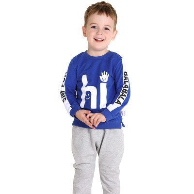 

Balbara (BALABALA) children's clothing boys set children's baby equipment children's long-sleeved pants two-piece suit male 28041161101 dark blue 120