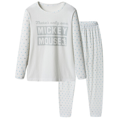 

Disney children's suits cotton underwear suit boys and girls baby autumn home clothing clothing pajamas 28783D0 milky white 110