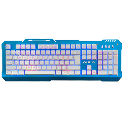 

Tarantula AULA chopped the moon mixed with the horse without red 104 key game keyboard blue&white version