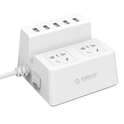 

доска ORICO (ORICO) ODC-2A5U оригинальный держатель полосы / Strip смартфон таблетки родовое гнездо USB / разъем панель / Beige проводка 1,5