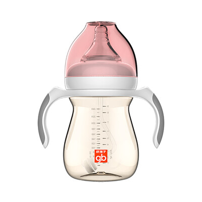 

gb good boy breast milk really wide caliber grip straw PPSU bottle 240ml-pink small hungry magic series