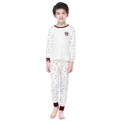 

Red beans Hodo children&39s underwear suit cotton men&women in the big children autumn&winter low collar 100 cotton Qiu Qiu Qiu HD8089 brown 130