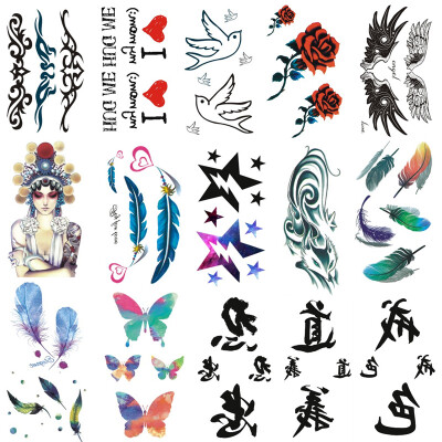 

YIWAZHILIAN Women Men Body Art Tattoo Vivid Water proof Tattoo Sticker