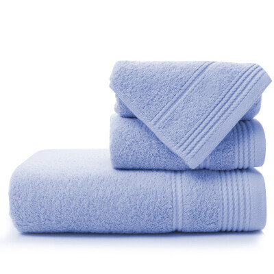 

Grace towel home textiles pure cotton plain absorbent towel three sets of towels 1 towel 2 blue