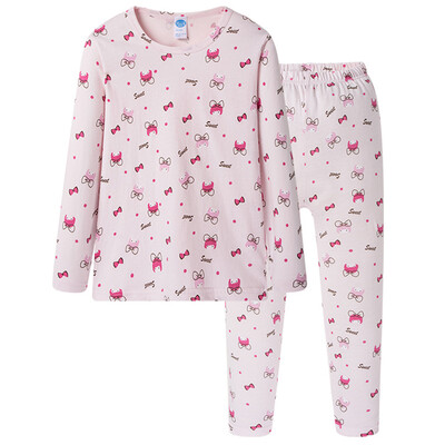 

Three Guns Dick Girls Children Light Pink Sleeping Thin Cotton Round Long Sleeve Underwear Set 29182D0 Light Pink 110