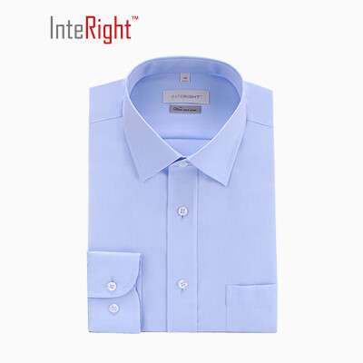 

INTERIGHT 100 cotton washing machine free hot shirt business men long sleeves blue 42 yards