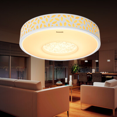 

Panasonic Panasonic LED Ceiling Light Promise Polishing Toning Bedroom Light Project Lamp Iron Light Round HHLAZ1779 21W Leaf Series Wooden Color