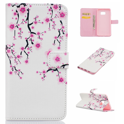 

Plum blossom Design PU Leather Flip Cover Wallet Card Holder Case for SAMSUNG Galaxy S6 edge Plus