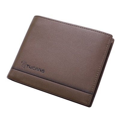 

Woodpecker (TUCANO) short paragraph men's wallet first layer of leather simple casual wallets WAA2243A-89C1 light brown