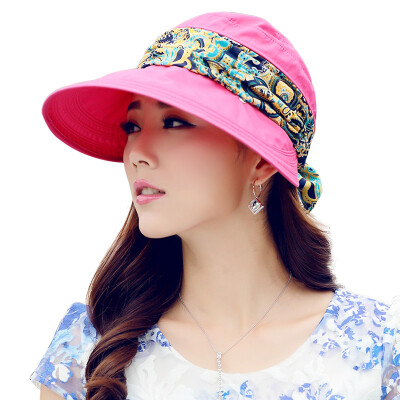 

Lan Shiyu M4008 sun hat female spring&summer folding sunscreen sun hat rose red