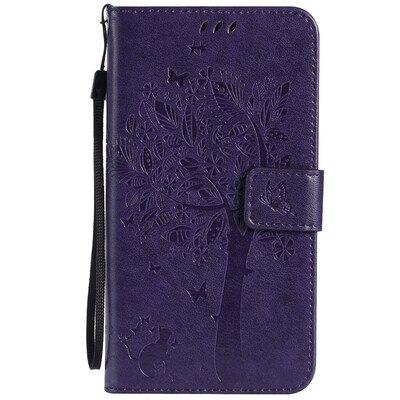 

Purple Tree Design PU кожа флип крышку кошелек карты держатель чехол для SAMSUNG A710 A72016