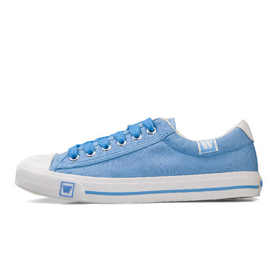

Backrest warrior men&women spring&summer new canvas shoes men&women low to help couples small white shoes lace with casual shoes students flat floor shoes canvas WXY-709 light blue 38