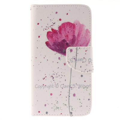 

Purple orchid Design PU Leather Flip Cover Wallet Card Holder Case for LG G3