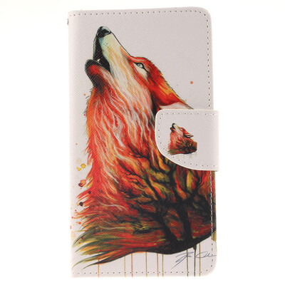 

Brown wolf Design PU Leather Flip Cover Wallet Card Holder Case for ASUS ZenFone 2