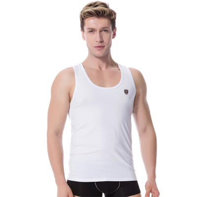 

Modal vest men stretch body breathable round collar modal cotton backing vest white