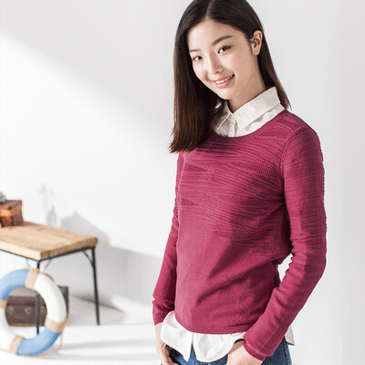 

INMAN long sleeves knitted sweater rose red S 1863302258