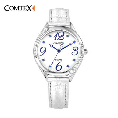 

Comtex Women Wrist Watch With White Dial Analogue Display Ladies Watch Waterproof Quartz Watch