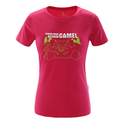 

Camel (CAMEL) outdoor T-shirt men and women round neck T thin short-sleeved T-shirt female A7S109194 pink L