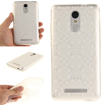 

Half white flowers Pattern Soft Thin TPU Rubber Silicone Gel Case Cover for XiaoMi RedMi Note3