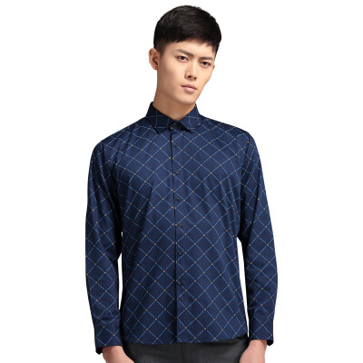 

HODO T Shirt Men Square Collar Business 100% Cotton Long Sleeve Shirt