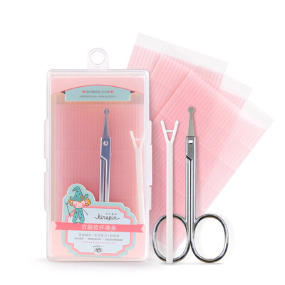 

Today&39s Yi Shu double eyelid fiber strips 225 natural invisible reflexive eyes double eyelid sticky sticky strong with Y rod scissors