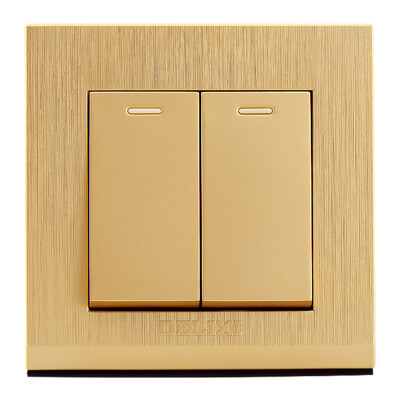 

Delixi DELIXI switch socket panel double open two open double control drawing gold series