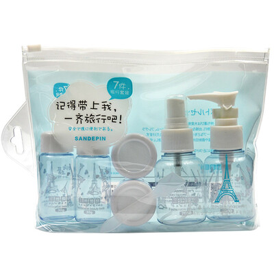 

San Di Yi goods make-up tools portable travel sets of six sets of bottles cosmetic bottles environmental empty bottles suit color random